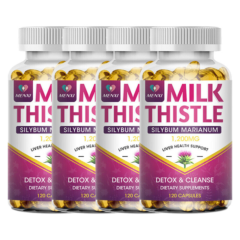 Organic Milk Thistle Capsules 1200mg – Liver Cleansing,Detox & Repairing Formula
