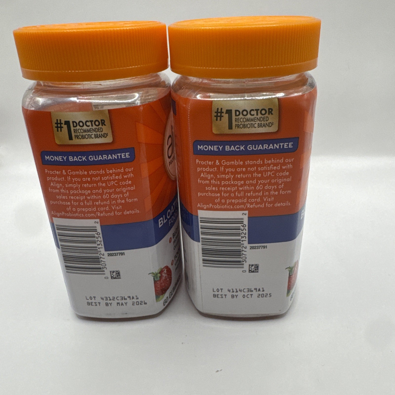 Lot (2) Align Probiotic Bloating Relief + Food Digestion 60 Gummies Exp 10/25+
