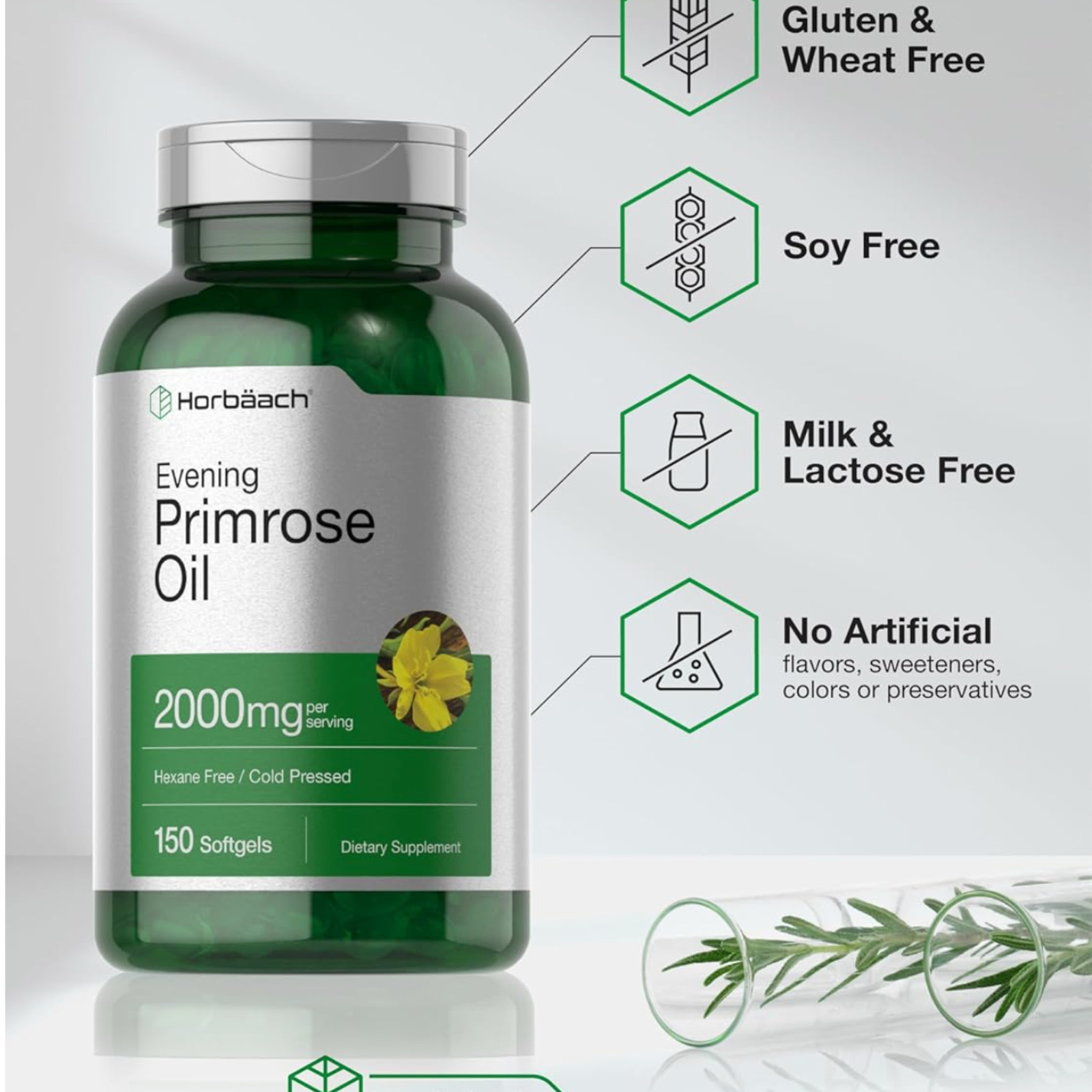 Cápsulas de aceite de onagra 2000 mg | Equilibrio hormonal y salud femenina