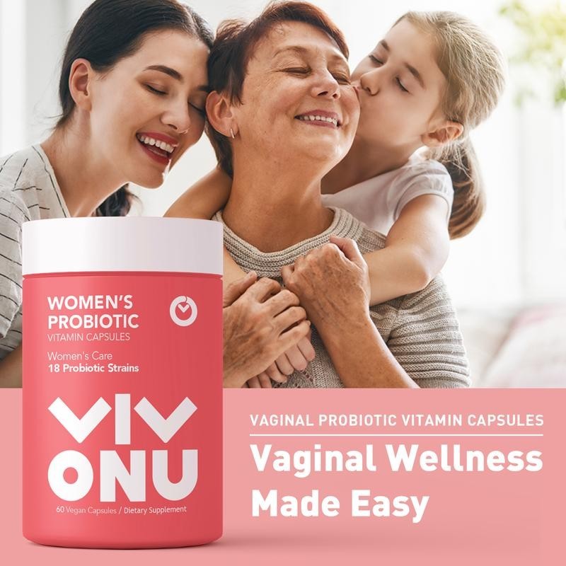 VIVONU Women’s Probiotics – 18 Strains for Vaginal Health 60 Vegetarian Capsules