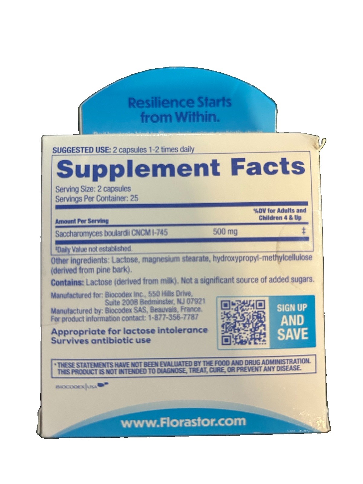 Florastor Dual Action Probiotic Digestive & Immune Health 50 Caps Exp 9/2027