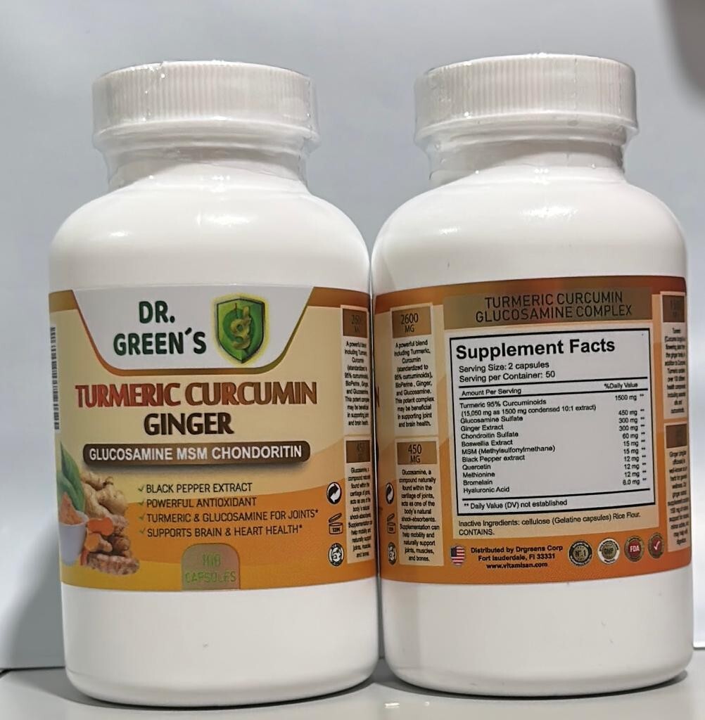 Joint support turmeric curcumin Highest Potency 95% High Absorption Black Pepper
