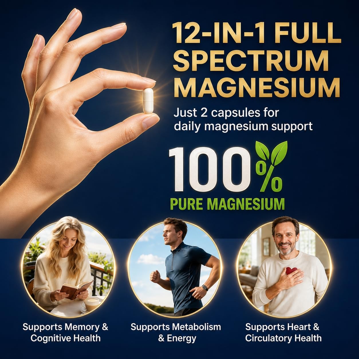 Magnesium Glycinate 500mg, 12-in-1 Complex, 120 120 Count (500 mg)