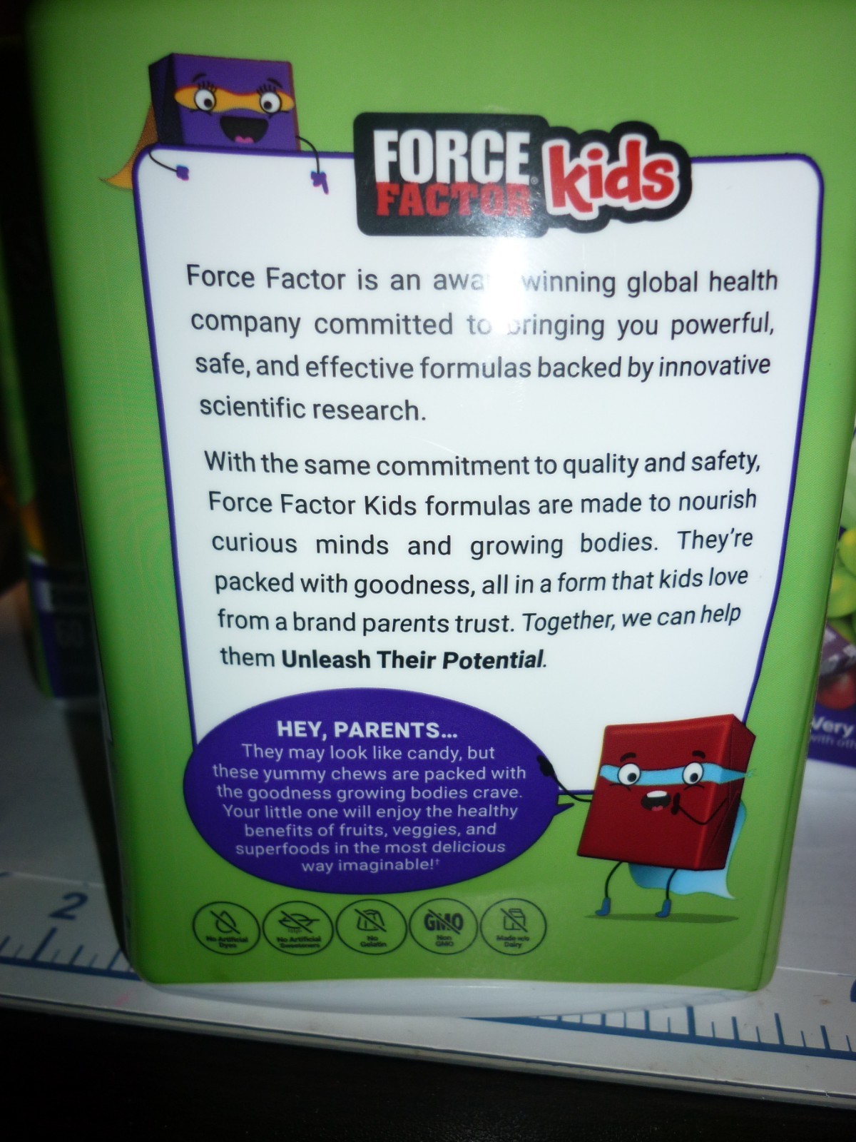(3 Force Factor Kids Super Chews Superfoods 60×3 180 Chews Each EXP: 5/26