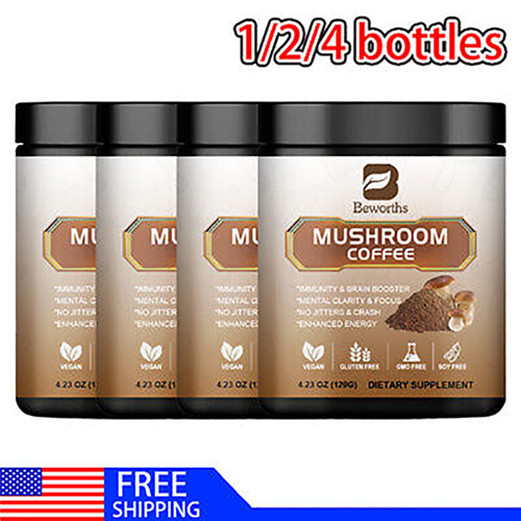 120g Organic Lions Mane Mushroom Coffee Powder Brain & Memory Hericium Erinaceus