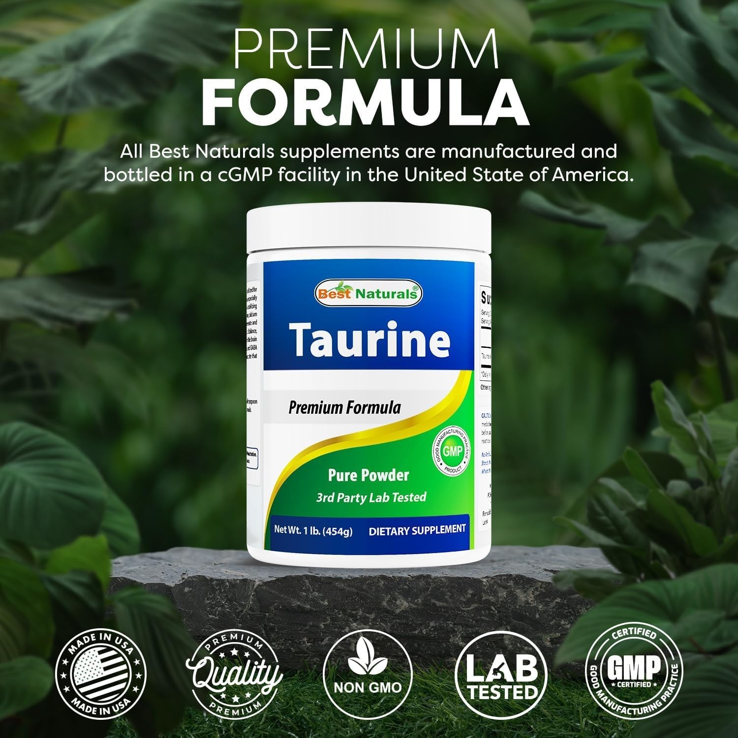 100% Pure Taurine Powder Free Form – Taurine 1000mg per Serving – 1 Lb 454 gm…