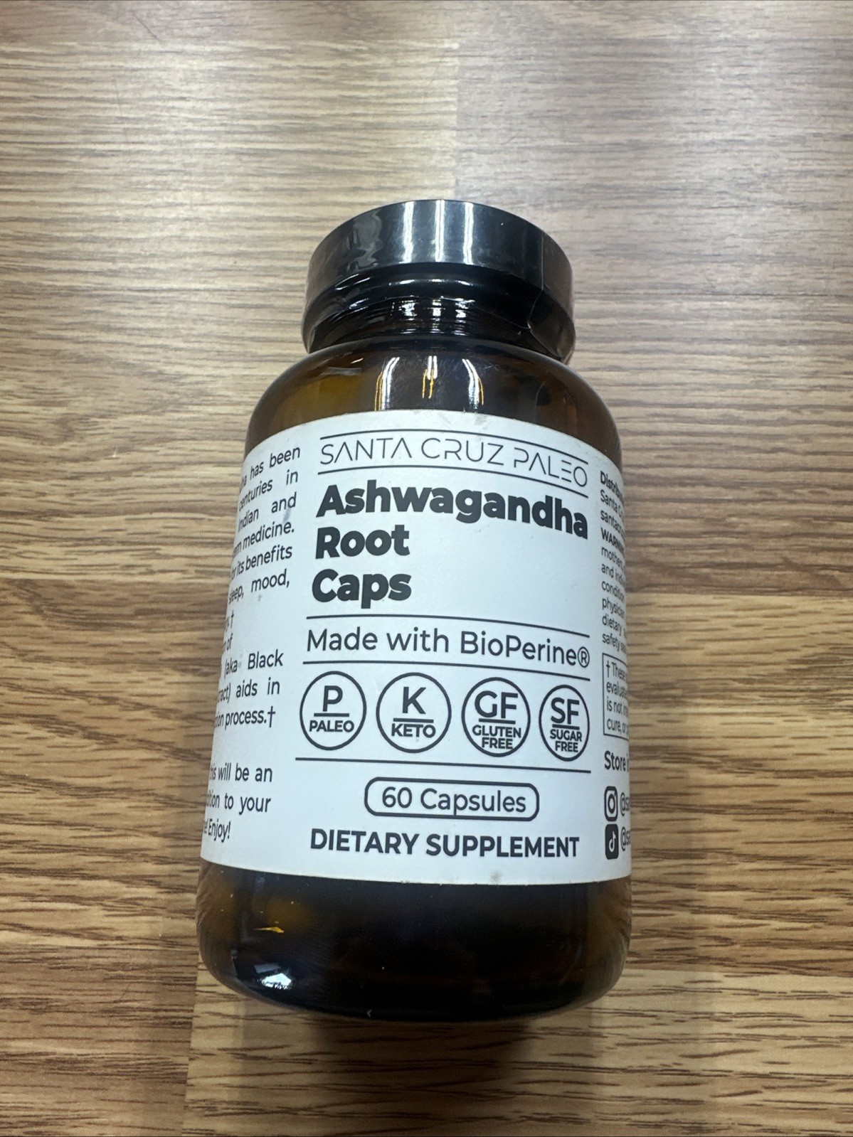 Santa Cruz Paleo – Ashwagandha Root 60 Capsules – MFG: 10/2024