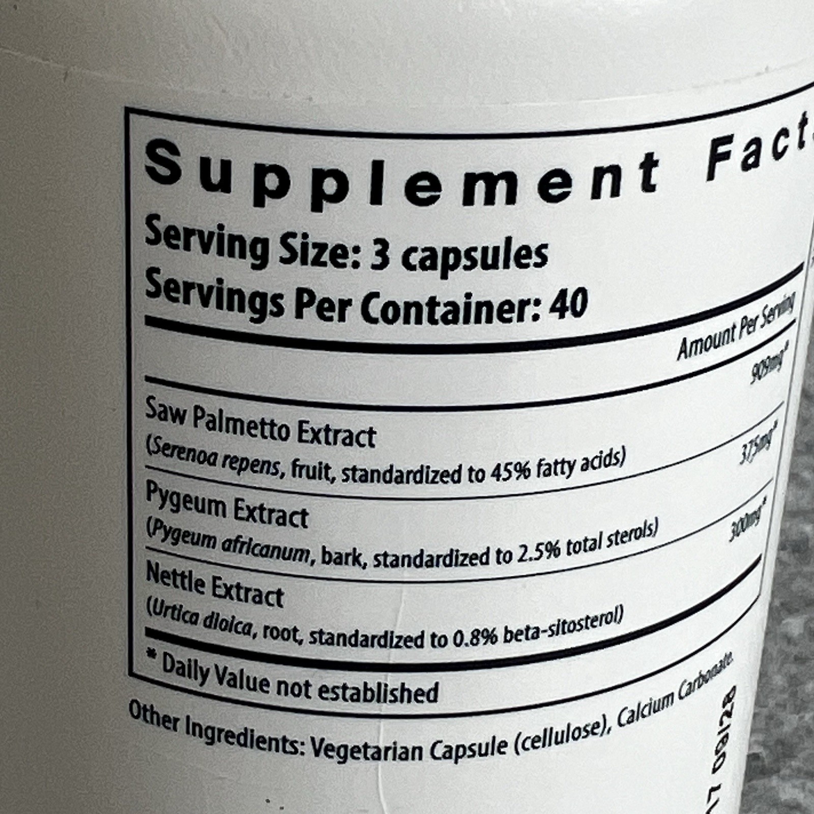 Vital Nutrients Saw Palmetto with Pygeum & Nettle Root Vegan 120 Capsules 9/28