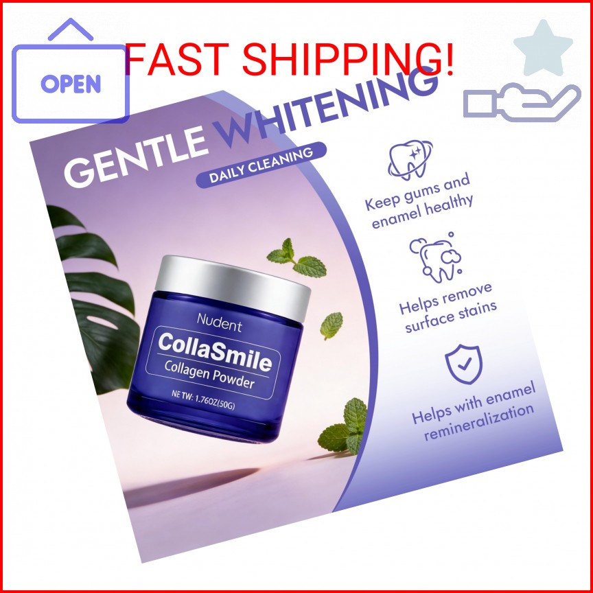 Nudent CollaSmile Collagen Tooth Powder with Hydroxyapatite – Enamel Strengtheni