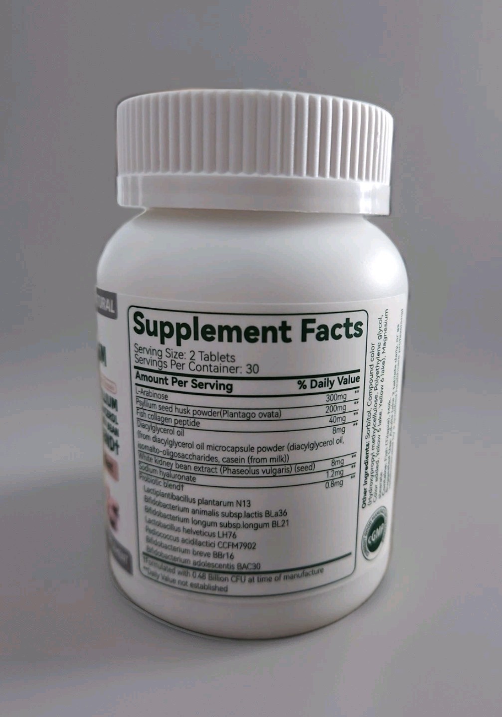 Metabolism Complex 60 Tablets L-Arabinose Psyllium Probiotic Blend 12/28