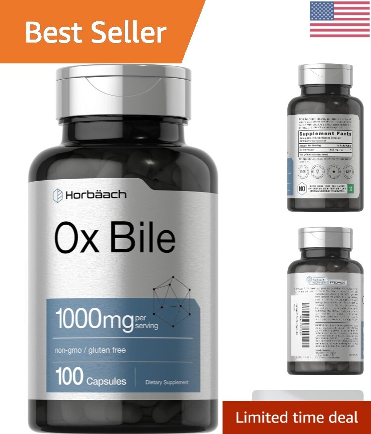 Ox Bile 1000 mg Supplement – Digestive Enzymes, Gluten Free & Detox Support -…