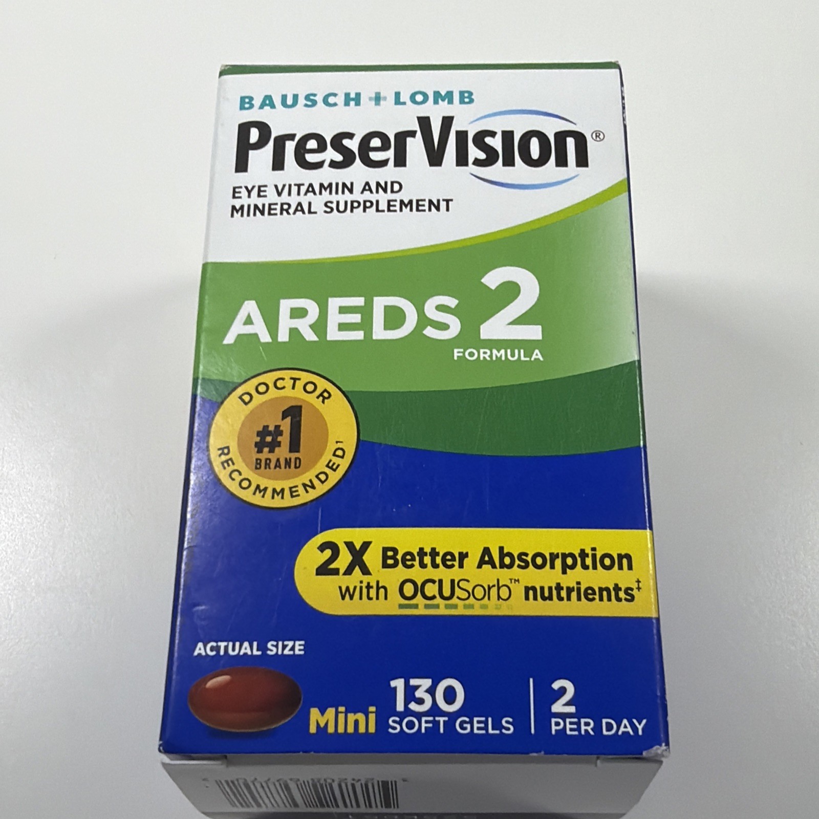 New Bausch + Lomb PreserVision AREDS 2 Formula 130 softgels 02/2028 Sealed