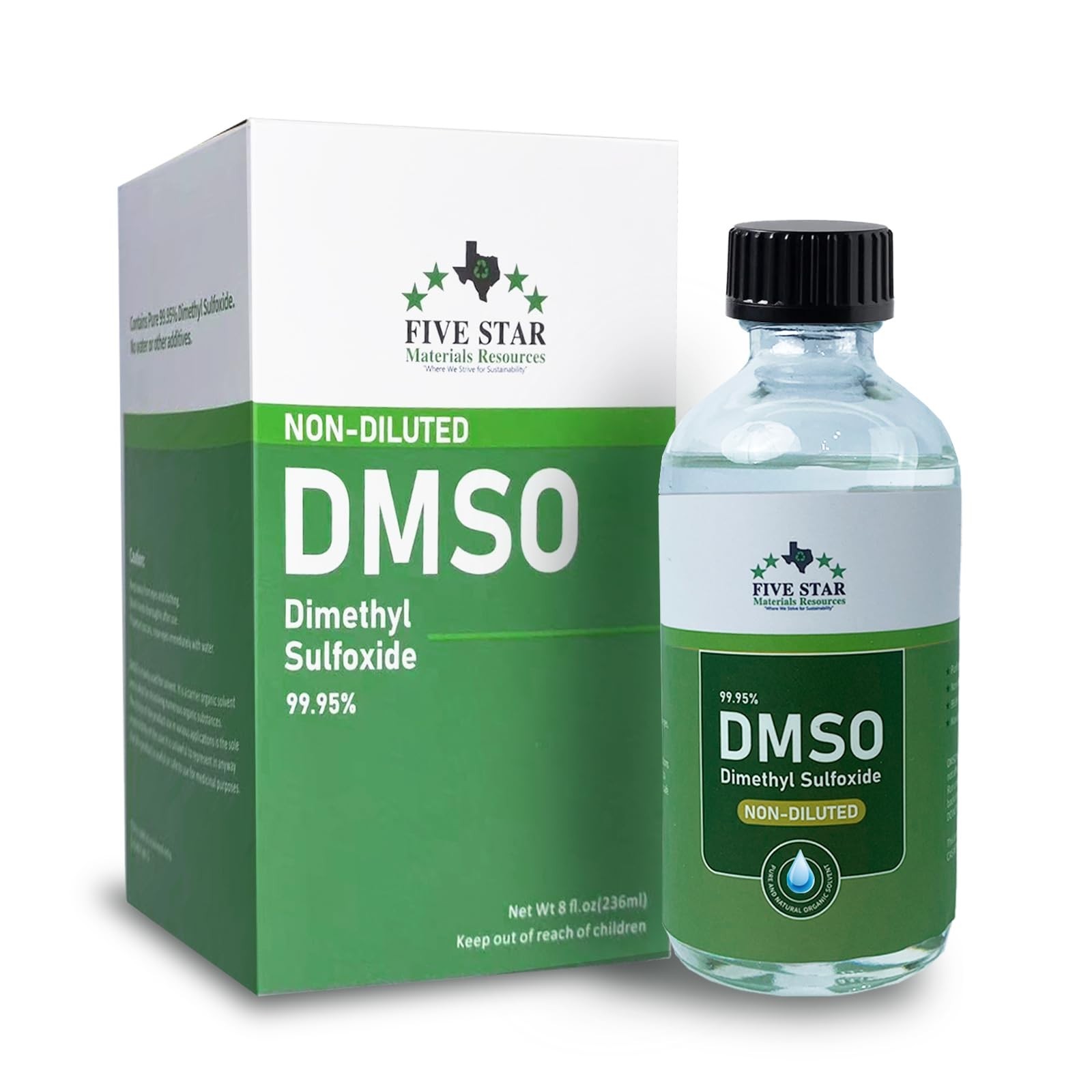 99.95% Pure DMSO Liquid 8 oz | Undiluted, Odorless, Premium Glass Bottle