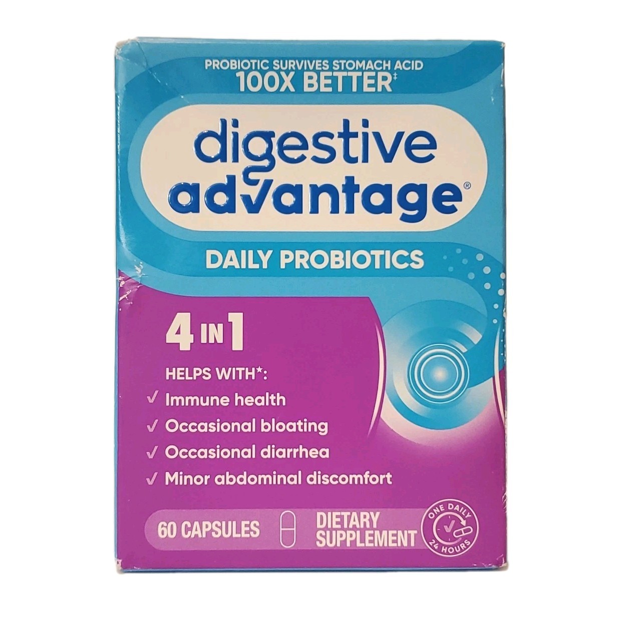 Digestive Advantage Daily Probiotics Immune Support & Gut Health 60 Capsule 1/27