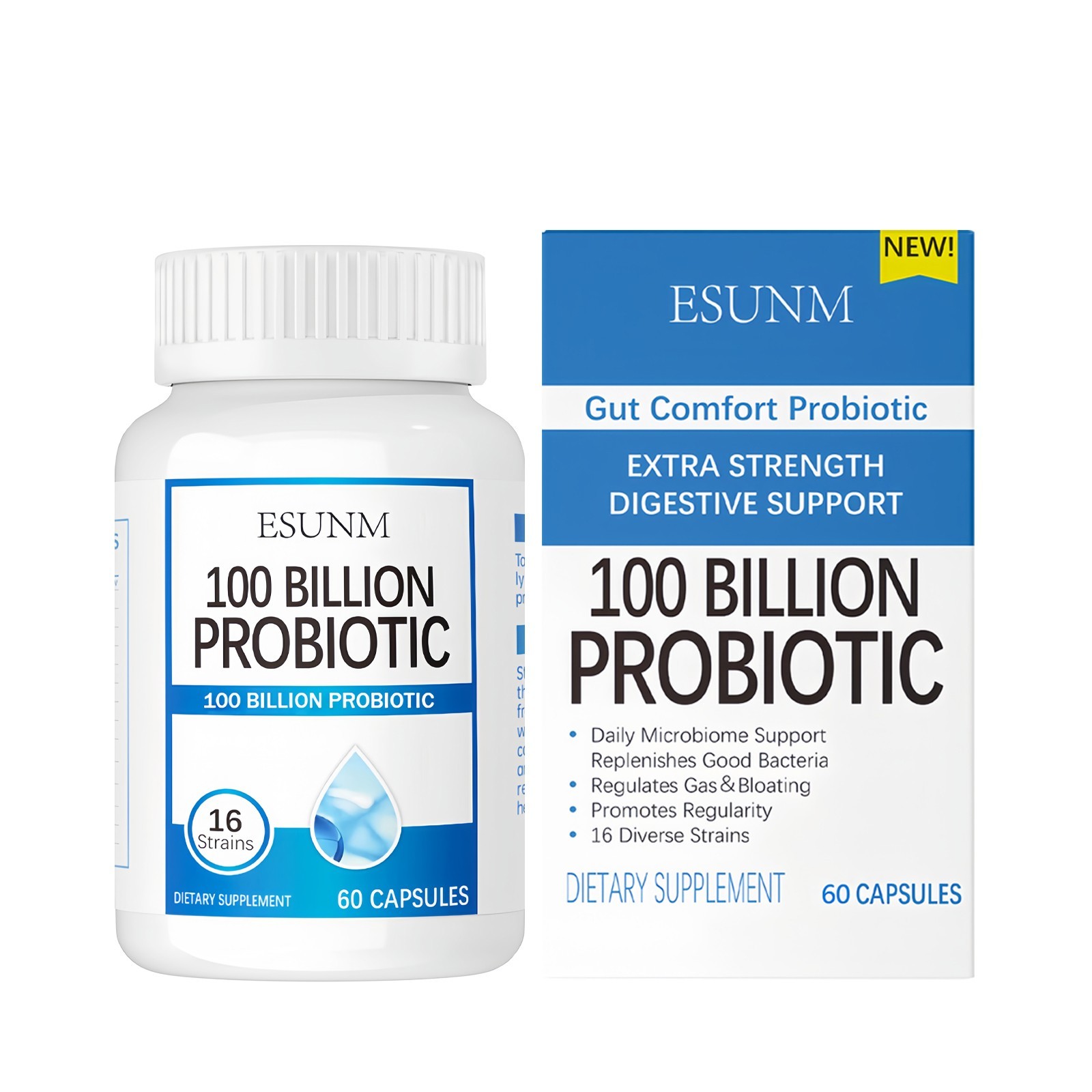 ESUNM Gut Balance Probiotics – Digestive & Gut Health Supplement,60ct