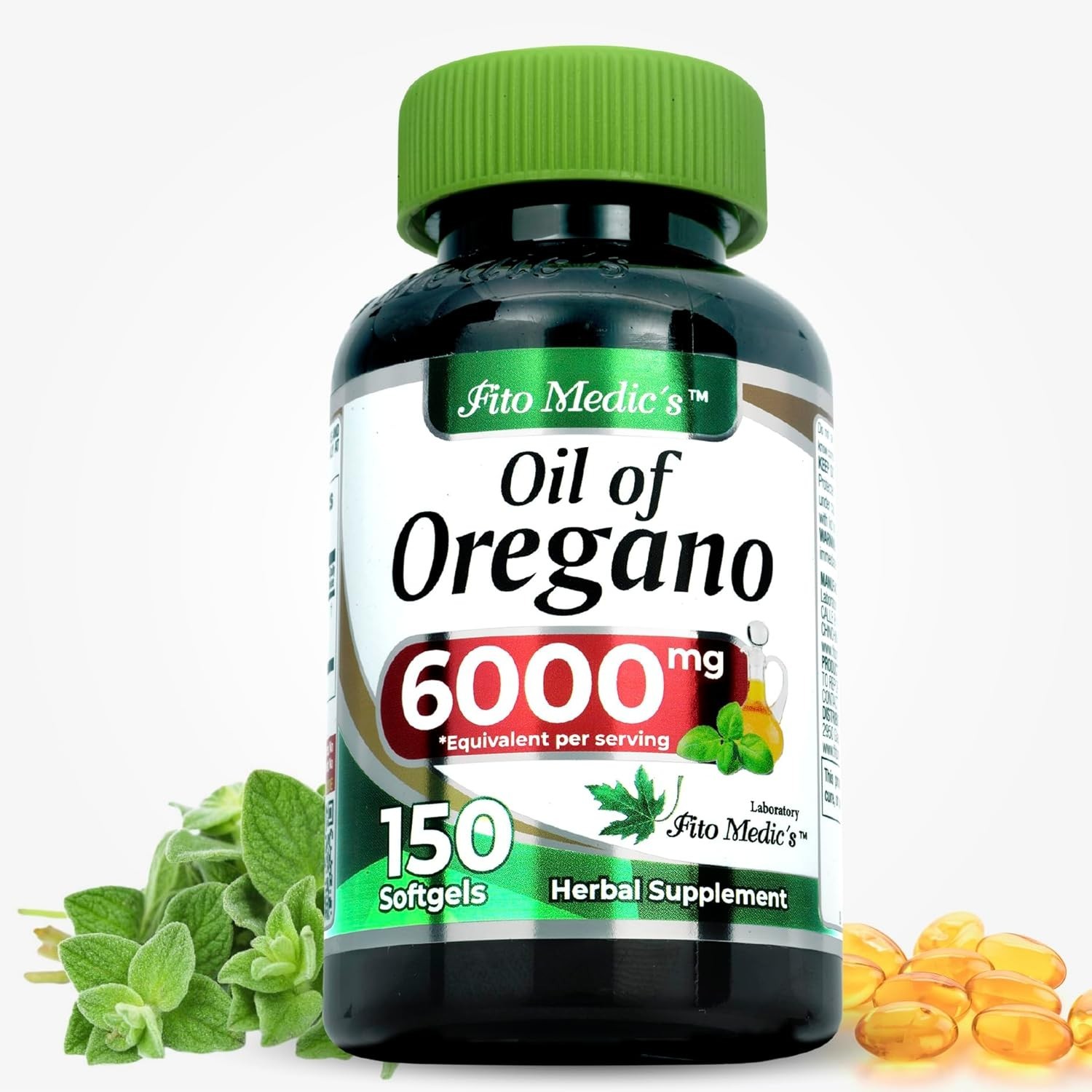 Aceite de Oregano Potente Antibiotico H Pylori, Cura reflujo, Molestia 6000mg