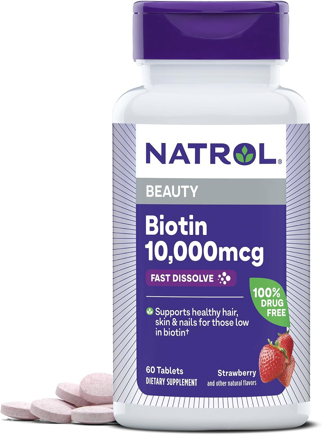 Natrol Biotin 10,000 Mcg. Fast Dissolve Tablets, 250 Count