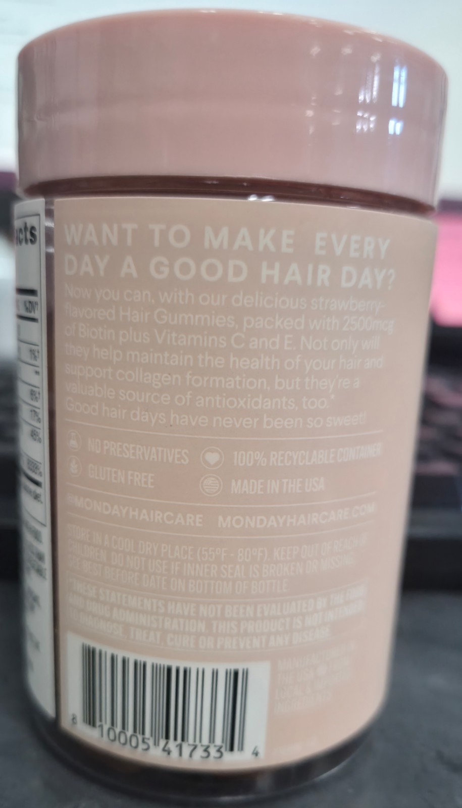 NEW AND SEALED Monday Hair Gummies 60 Gummies (07/2026)