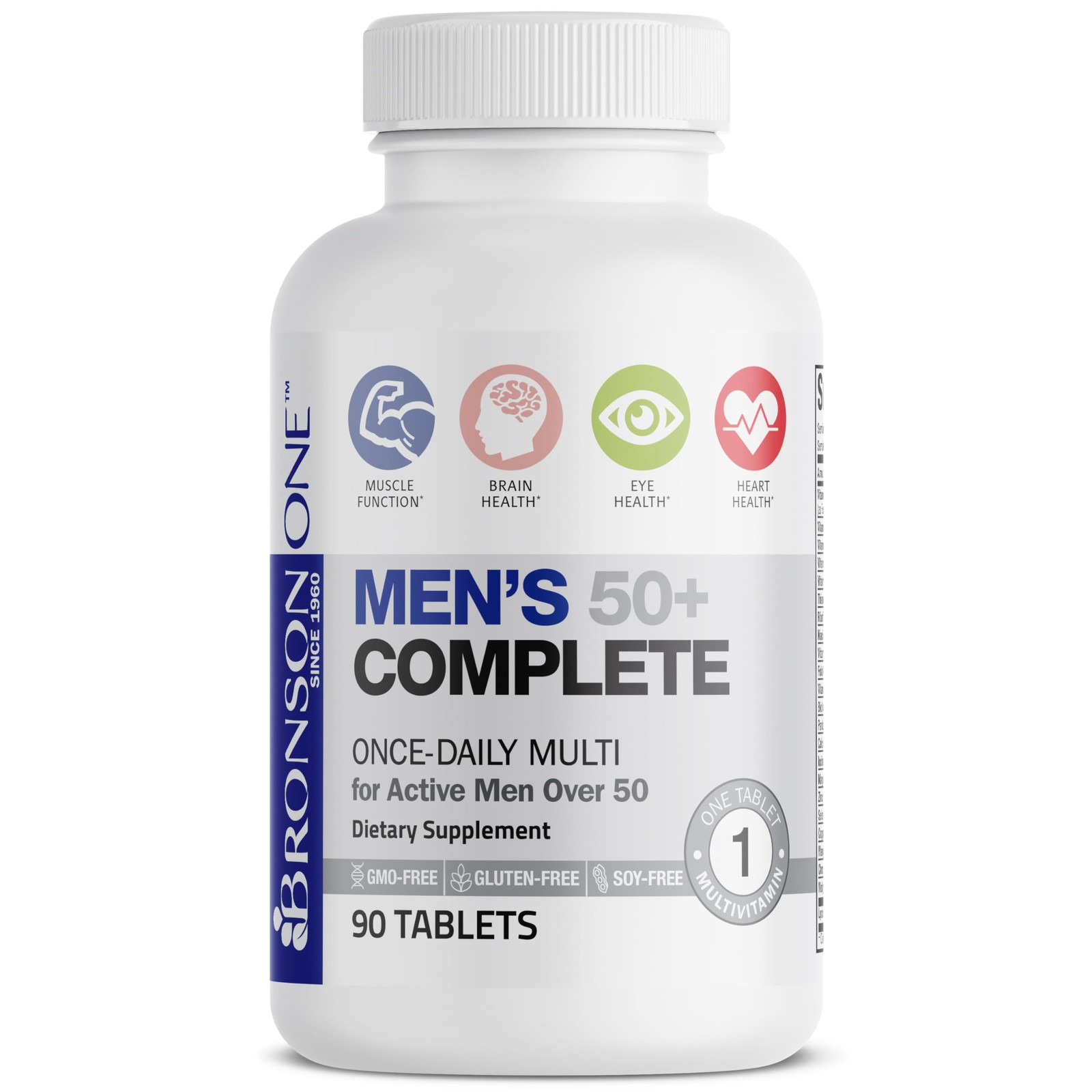 Bronson ONE Daily Mens 50+ Complete Multivitamin 90 Count (Pack of 1)