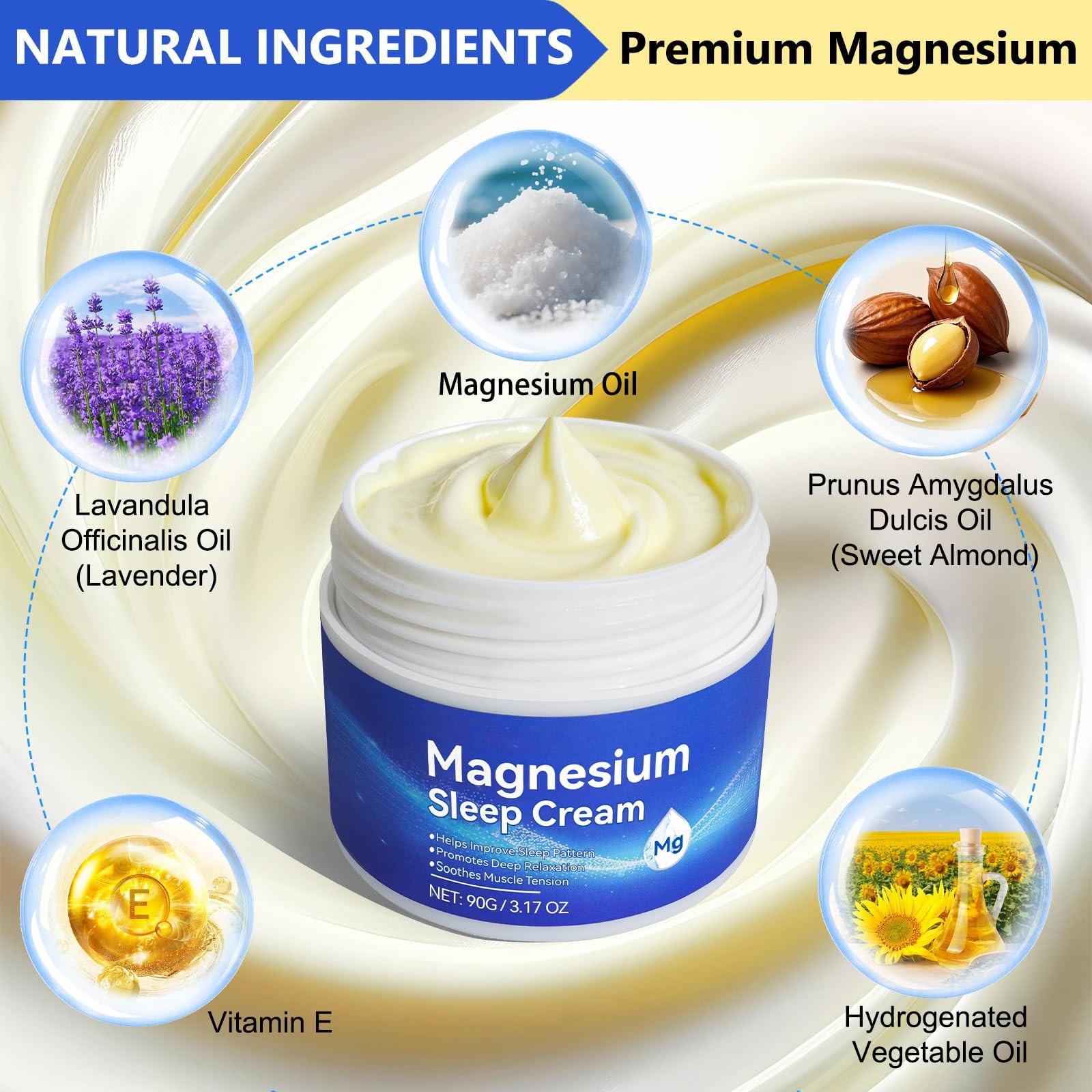 Magnesium Oil for Feet, Topical Cream, 3.1 Fl Oz (Pack of 1), 1pack