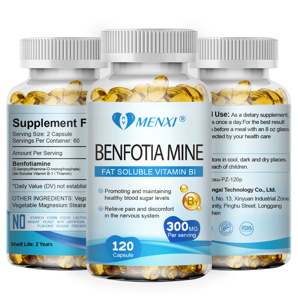 Benfotiamine 300mg 120Caps Vitamin B1 Benfotiamine Thiamine Fat-Soluble