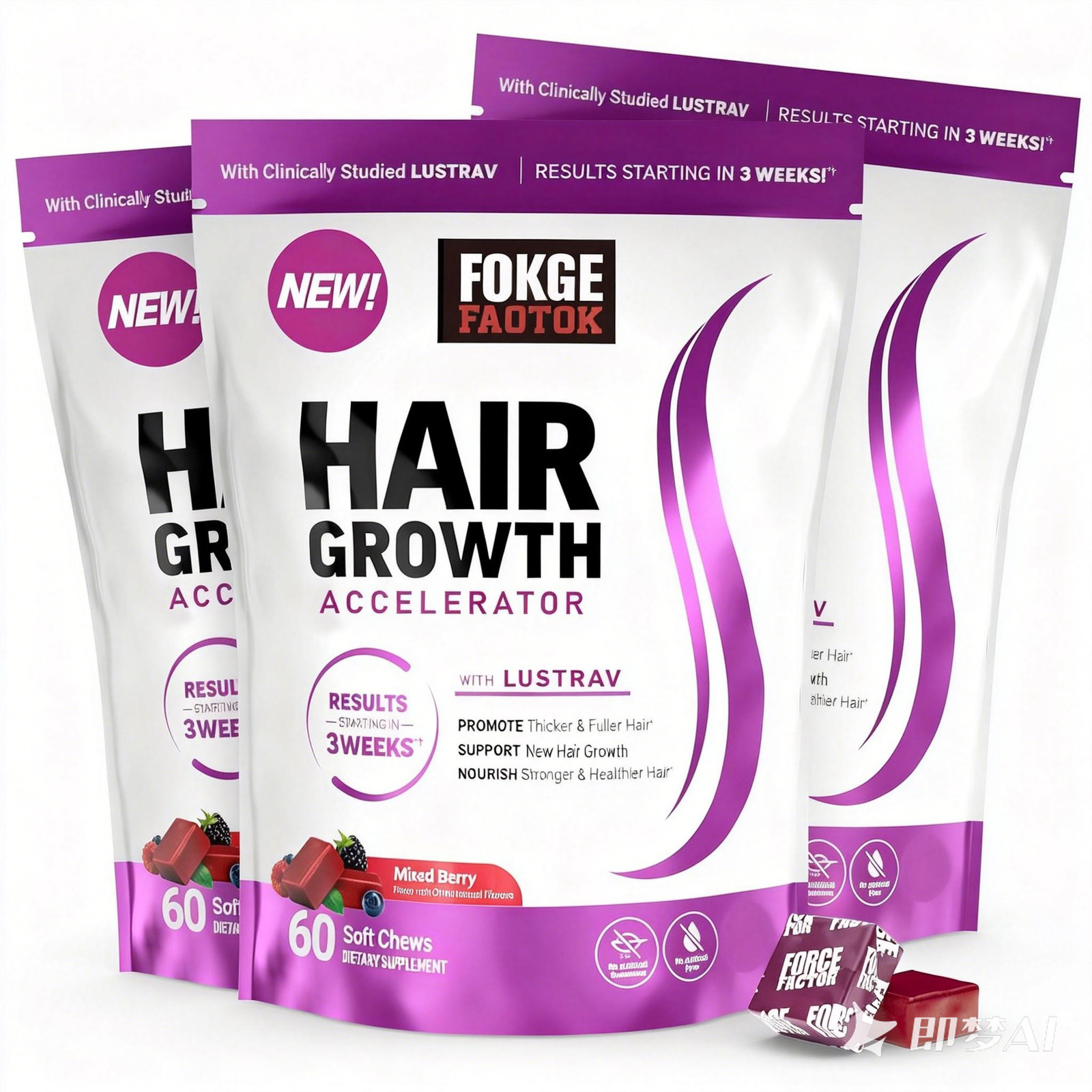 1-3 Pack Force Factor Scalp Growth Accelerator Lustriva Hair Health Support New