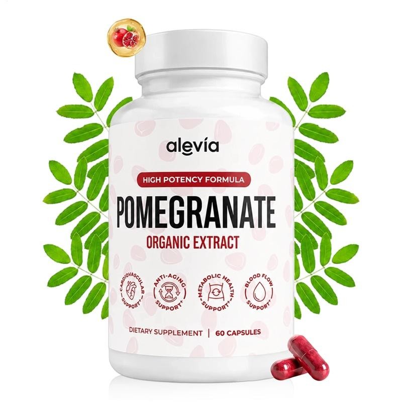 Alevia Pomegranate Capsules 60ct Organic Extract Antioxidant Immune Heart Suppor