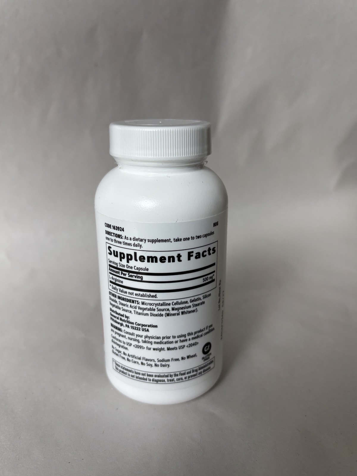 GNC L-Arginine 500mg 90 Capsules(EXP:08/2027)