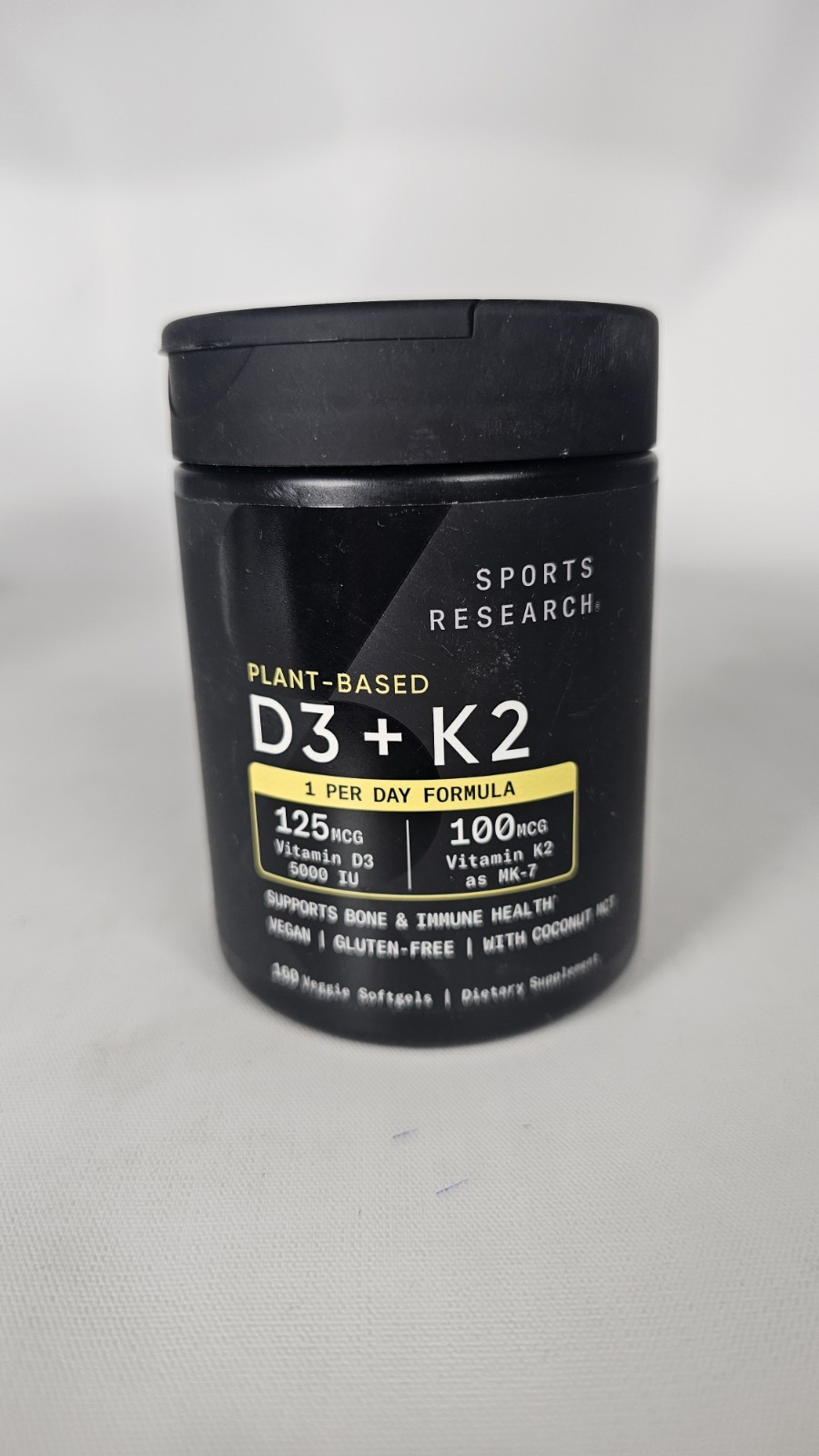 Plant Based D3 + K2, 5000 IU, 100 mcg As MK-7 | 160 Softgels Exp:06/2028
