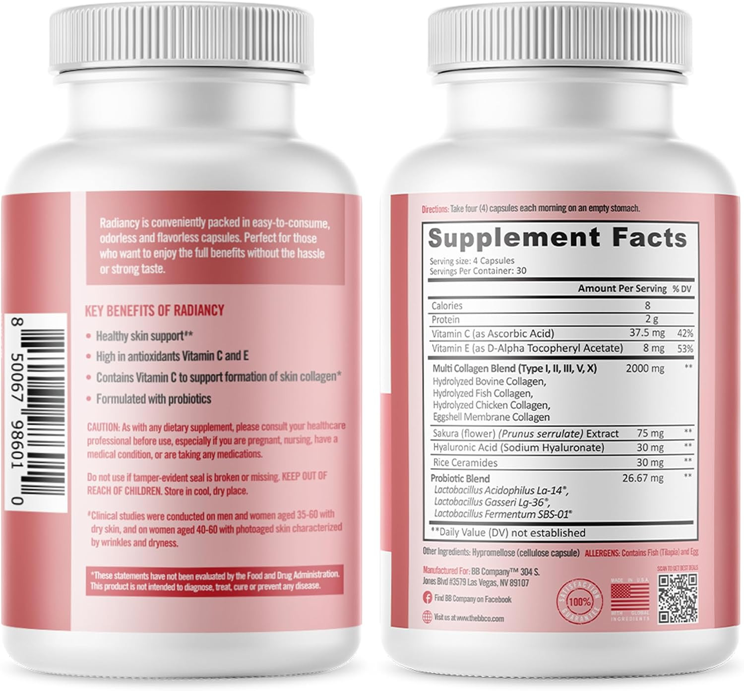 Radiancy Vaginal Probiotics for Dryness, pH Balance & Anti-Aging Support