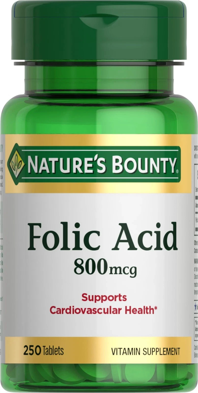Folic Acid Supplement 800mcg Nature s Bounty 250