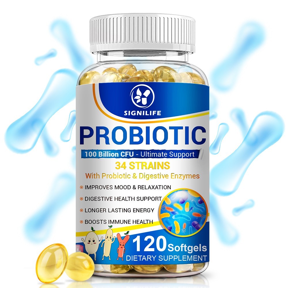 Probiotics Digestive Enzymes 100 Billion CFU Potency Immune Health 120 Capsules