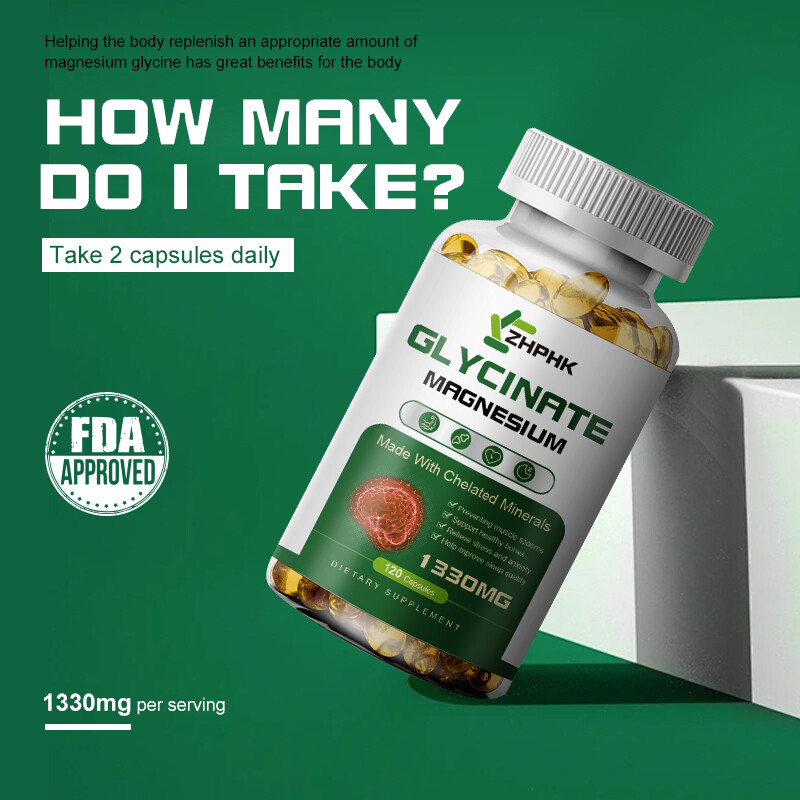 2 Packs Magnesium Glycinate Capsules 1330mg High Absorption Buffered & Chelated