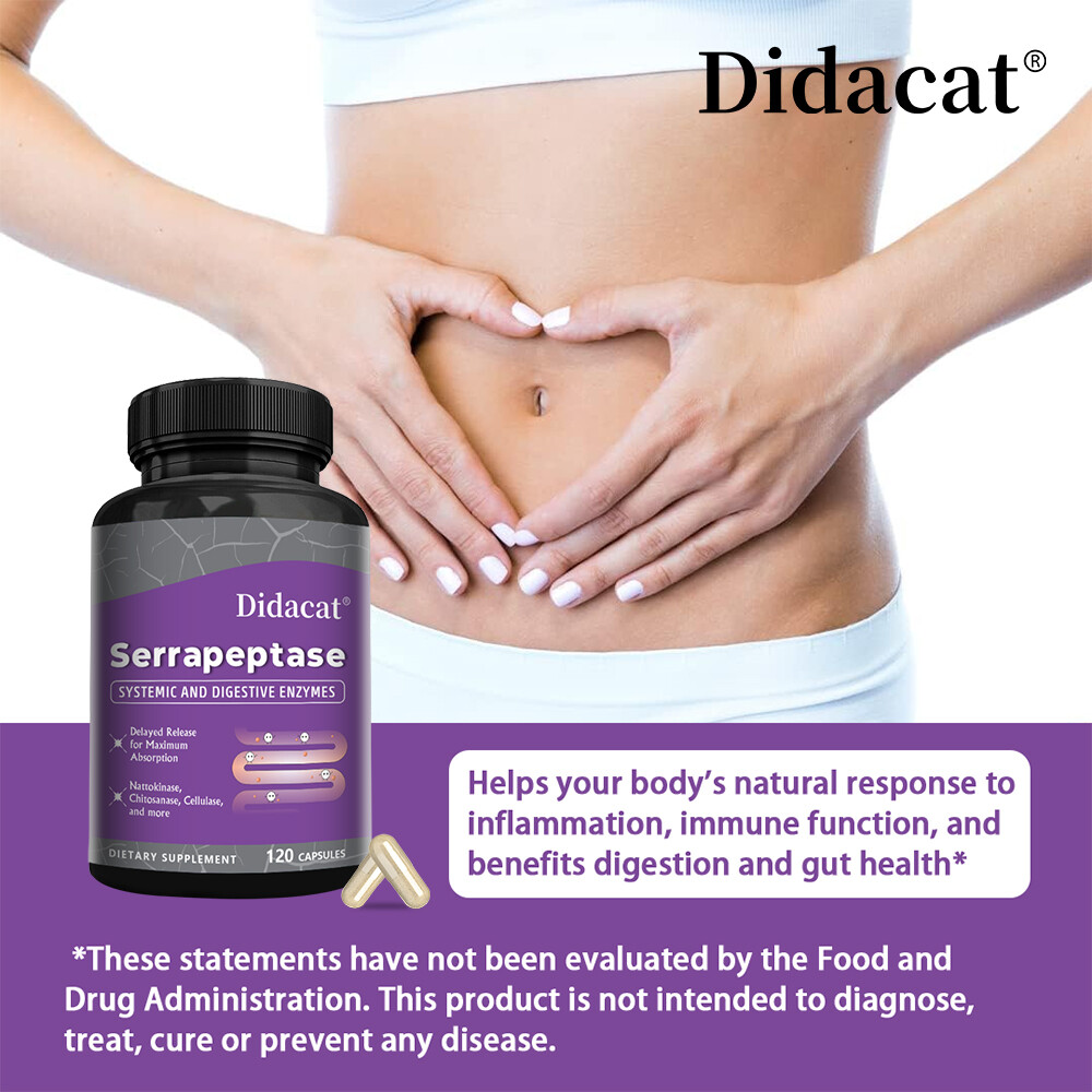 Serrapeptase 45000 SPU | 30/60/120 Capsules | Supports Sinus Health