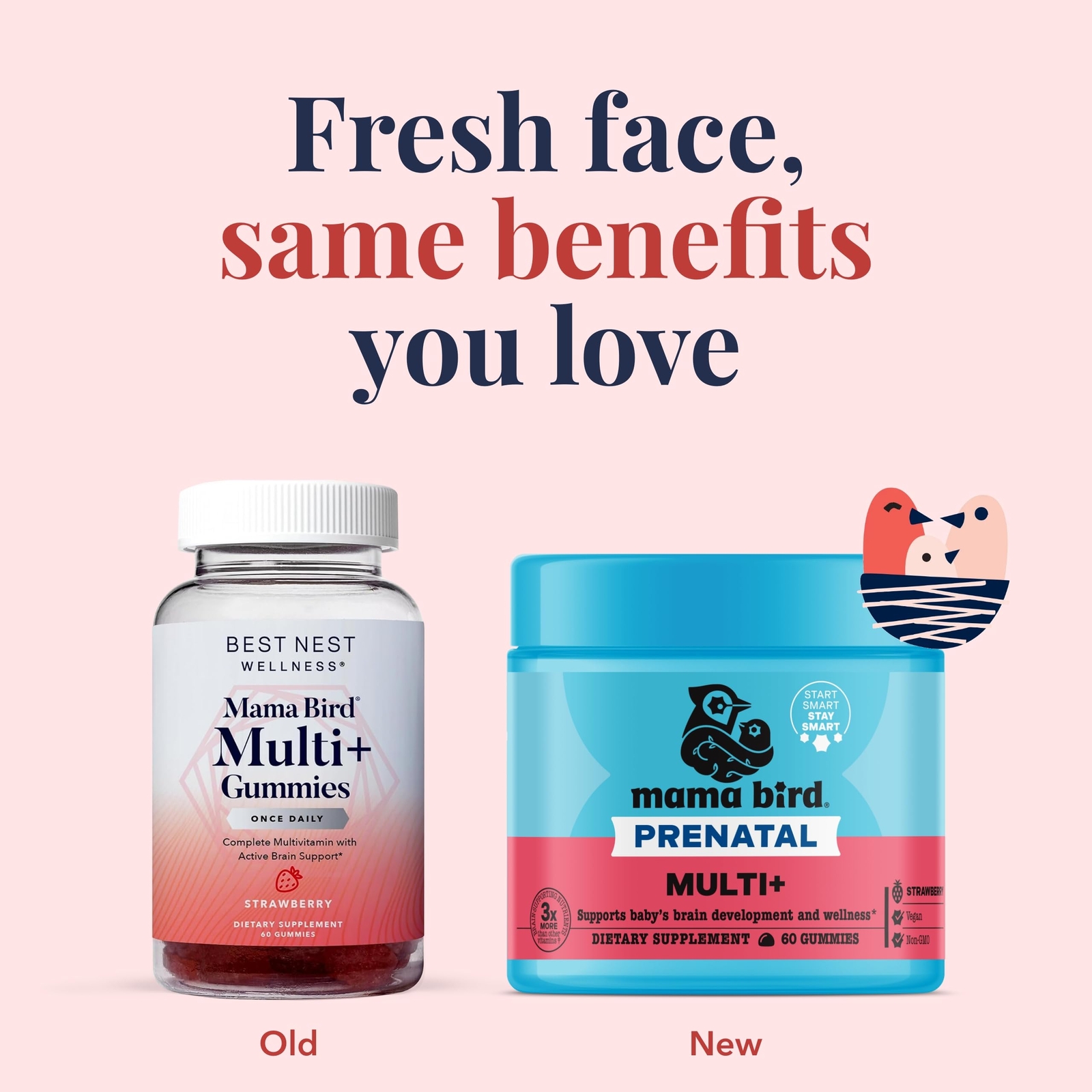 PRENATAL SUPPLEMENT with Methylfolate Strawberry 60ct BEST NEST WELLNESS