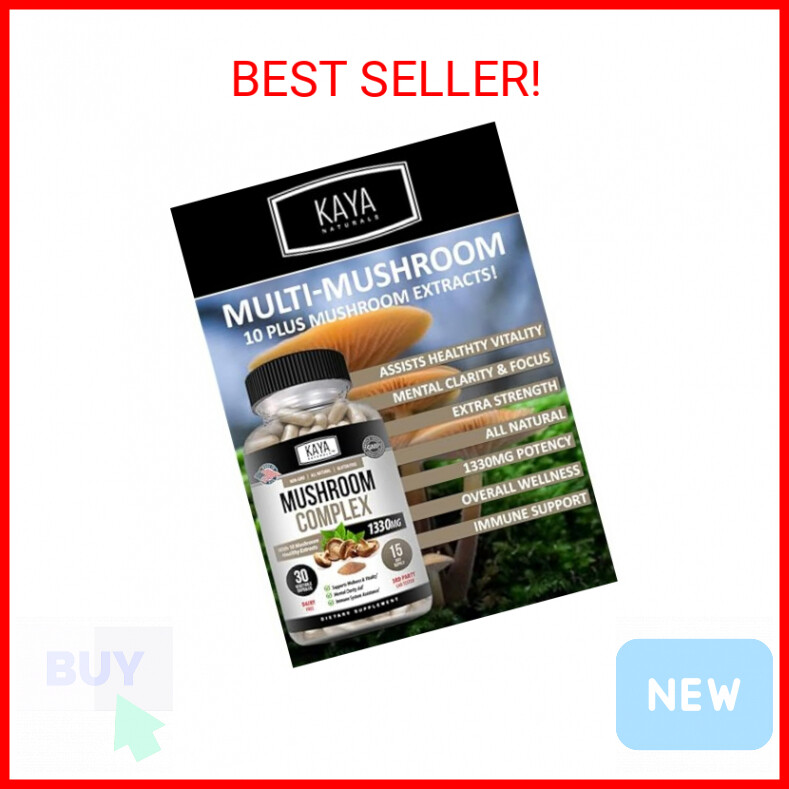 Kaya Naturals Premium Mushroom Complex Potent | Organic Mushroom Supplement| Mus