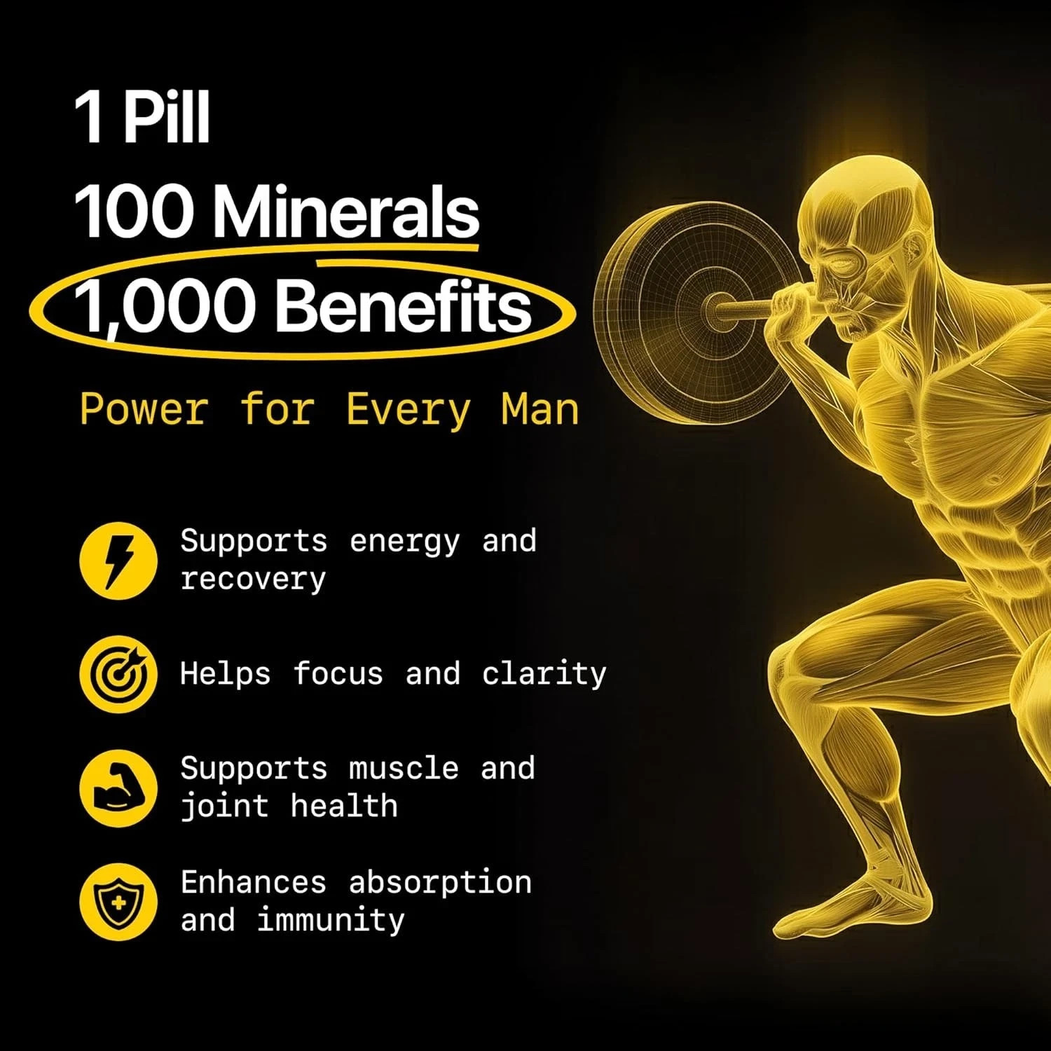 Menerals Men’s Multivitamin – All-in-One Mineral Supplement – 60 Capsules