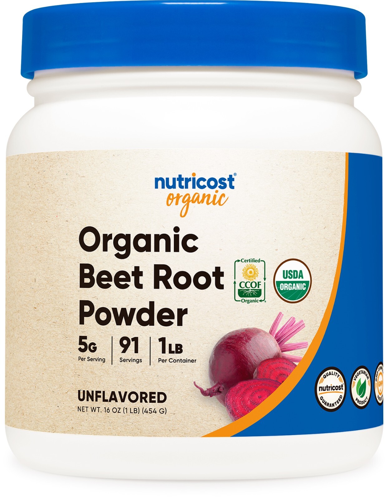 Nutricost Organic Beet Root Powder 1 LB – Superfood, Certified USDA Organic