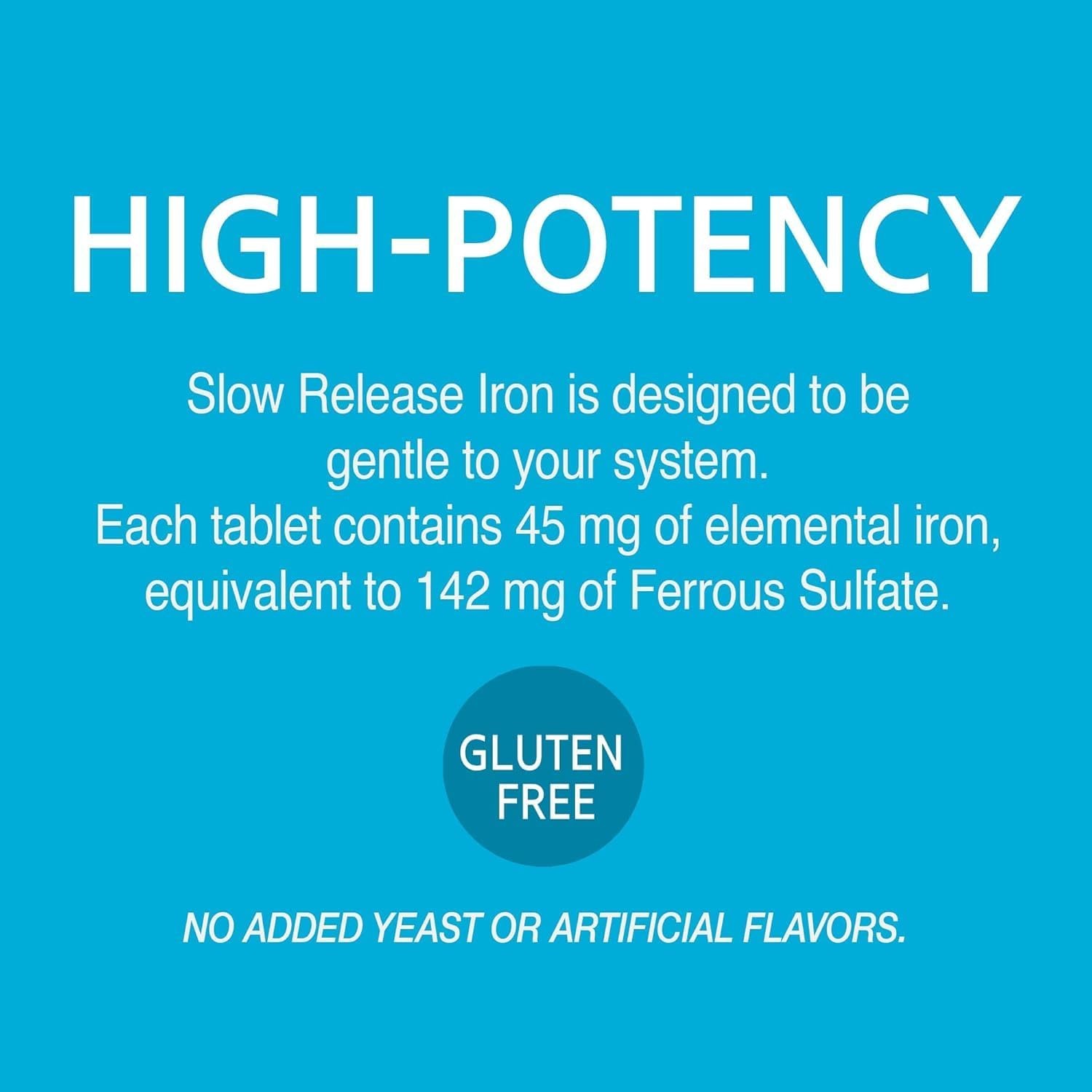 21st Century Slow Release Iron Tablets, 60 Count (Pack of 3)