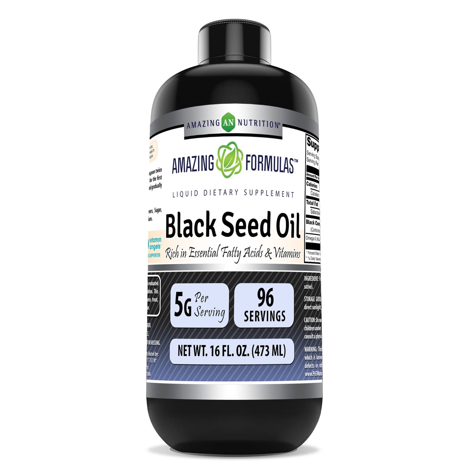 Amazing Formulas Black Seed Oil 16 oz Natural Cold Pressed Non-GMO Gluten Free