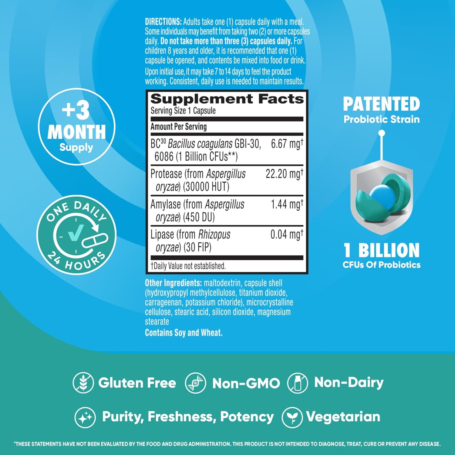 IBS Daily Probiotic Capsules for Digestive Health & Gut Health