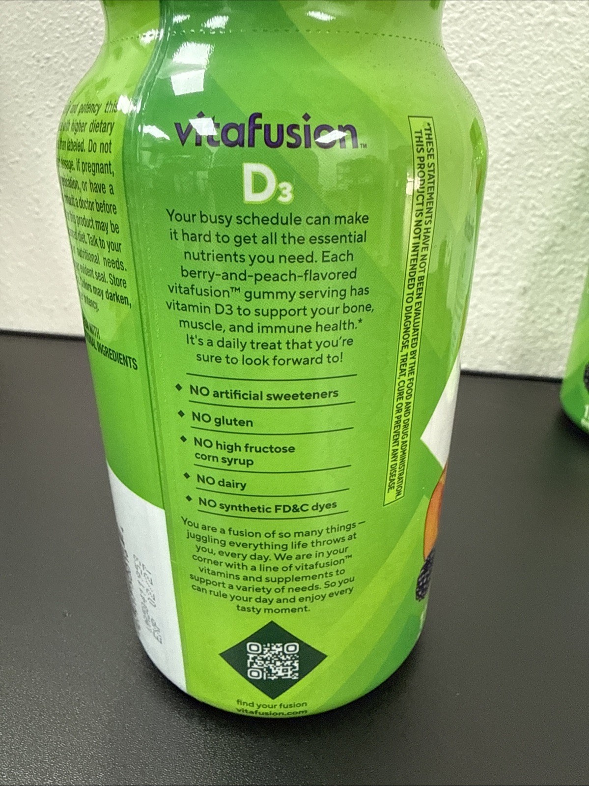 4 Pack – vitafusion Vitamin D3 Gummy Vitamins 150 Ct Berry & Peach EXP 02/2027