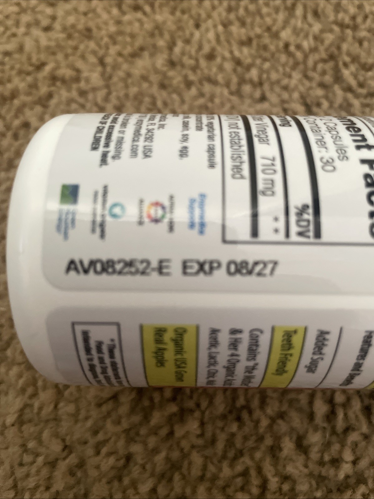 Enzimedica Apple Cider Vinegar , 60 Capsules Exp. 08/2027