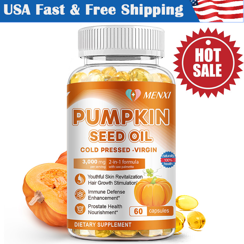 Pumpkin Seed Oil Saw Palmetto 3000mg Softgels Cold Press Virgin Oil Phytosterols