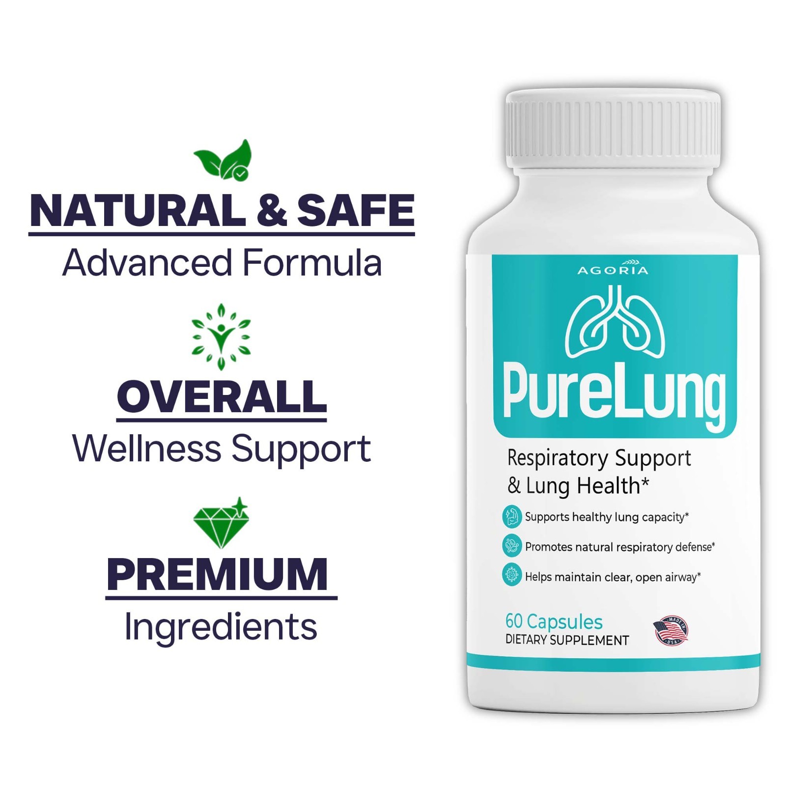 (2 Pack) Pure Lung Advanced Wellness Support, PureLung Health Capsules