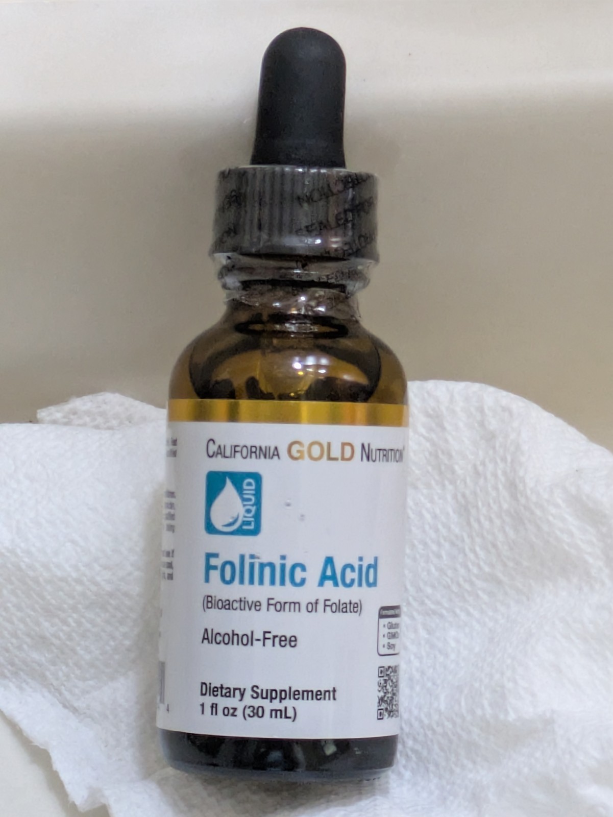 || USA || Folinic Acid 1 fl oz AUTHENTIC California Gold Nutrition Speech Aid