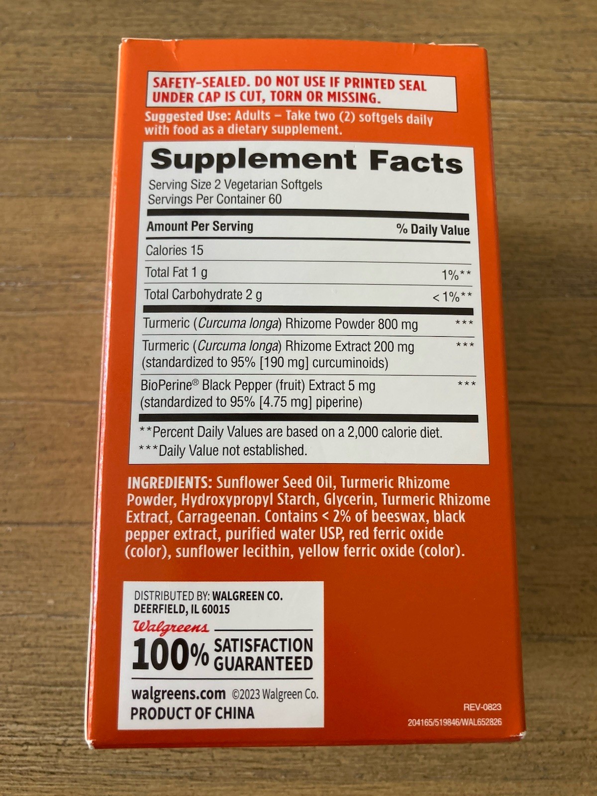 New Walgreens Turmeric Curcumin Complex 120 Vegeterian Softgels Exp: 12-2025 NEW