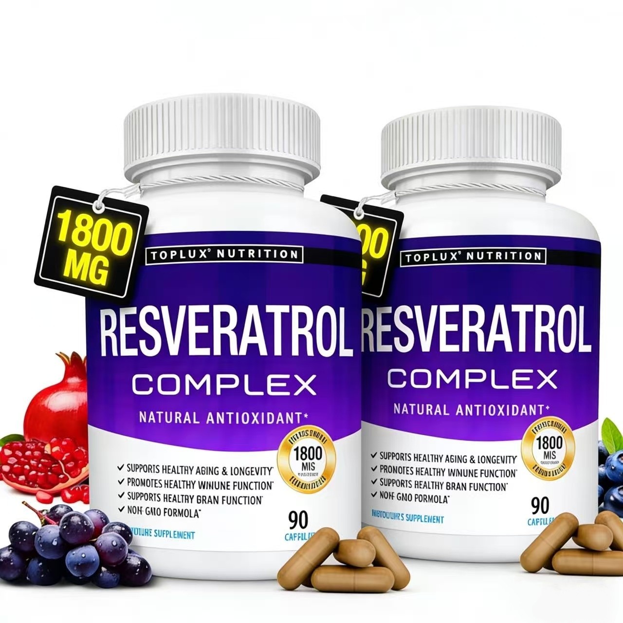 Resveratrol Supplement 1800mg Natural Antioxidant