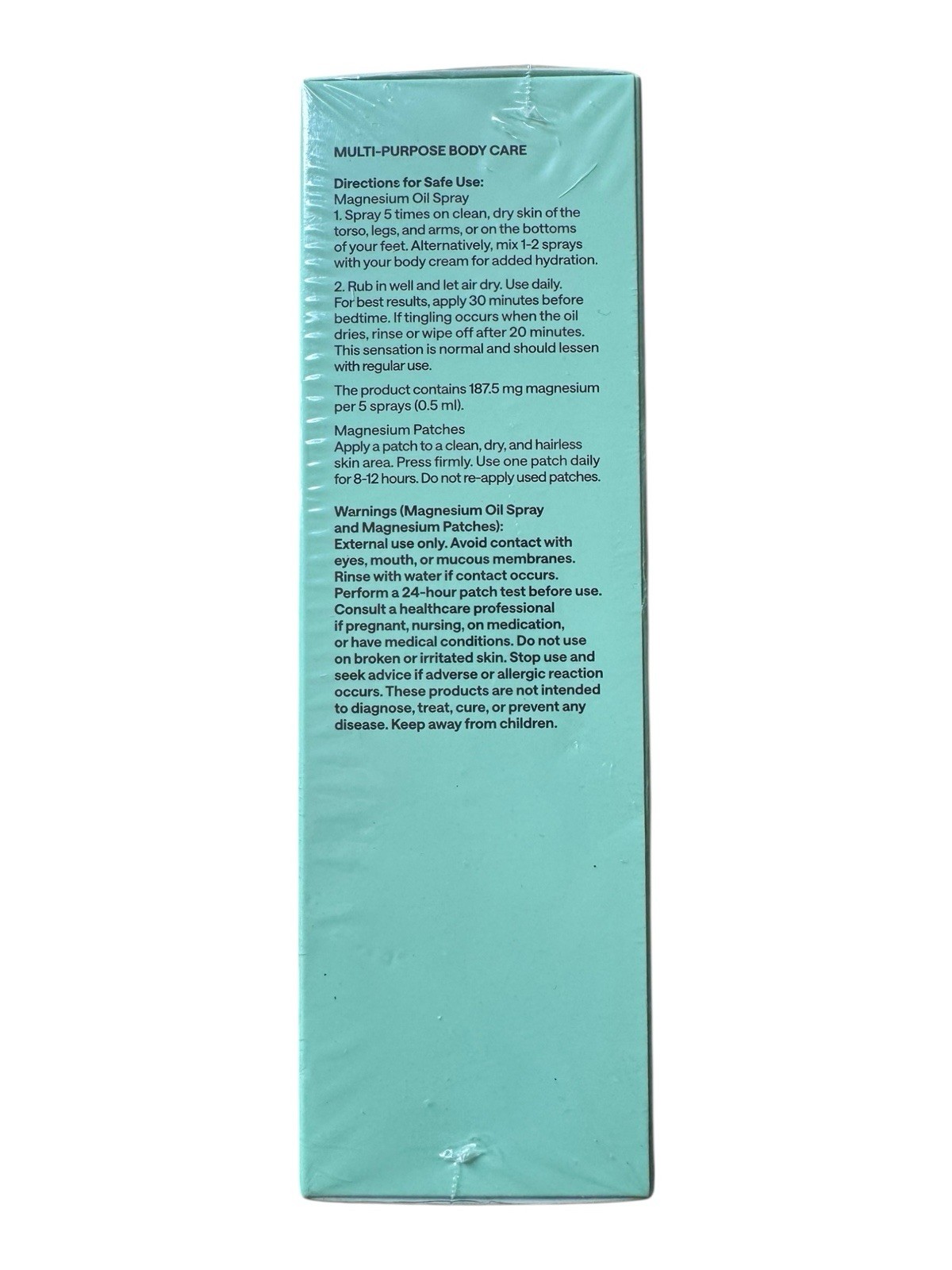 Magnesium Oil Spray for Feet and Whole Body – 8.45oz + 6 Patches – Ex: 3/28