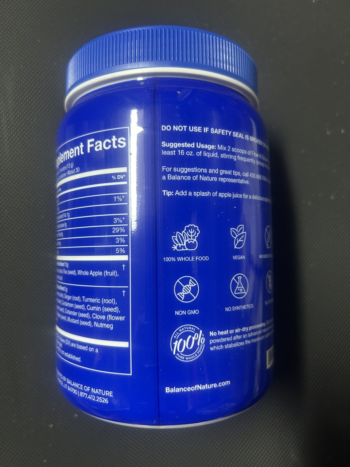 Balance Of Nature Fiber & Spice Dietary Supplement 14oz Sealed Fresh MFG 02/28